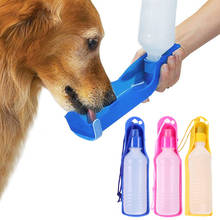 Alimentador de garrafa de água para cachorro, 2 peças, 500ml, com tigela, plástico, portátil, animais de estimação, ao ar livre, viagem, alimentador de água potável para animais de estimação 2024 - compre barato