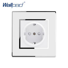 2 Pin Power Socket Wallpad Luxury Wall Electric Outlet Mirror Acrylic Panel EU German Standard 16A AC 110~250V Schuko Tomada 2024 - buy cheap