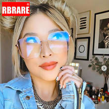 RBRARE Oversized Glasses Frame Women Anti Blue Light Eyeglasses Frames Women Metal Frame Glasses Women Square Gafas De Marca 2024 - купить недорого