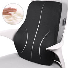 Almofada de apoio lombar para cadeira de escritório, malha 3d, super macia, espuma de memória, travesseiro de costas, dor ortopédica, preta 2024 - compre barato