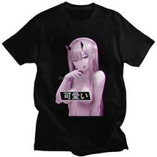 Camisetas Kawaii Darling In The Franxx para hombre, camisa de Manga de algodón suave de Anime, Zero Two, Tops de Manga corta, Harajuku, Merch 2024 - compra barato