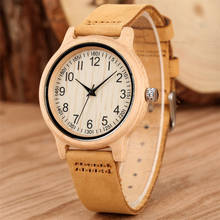 Classic Roman Numerals Display Maple Wood Women's Watches Trendy Brown Genuine Leather Wristband New Fashion Lady Wooden Watch 2024 - buy cheap