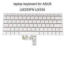 Teclado de retroiluminação ux333, para asus zenbook 13 ux333fn ux334 la, teclado branco latino, com parafuso, 0knb0, 162acr00, novo 2024 - compre barato