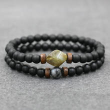 Men Black Bracelet Natural Stone Moonstone Beads Bracelet for Women Buddha Bracelet Yoga Meditation Jewelry 2024 - buy cheap