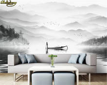 Beibehang-papel tapiz 3d personalizado, mural con tinta china, paisaje zen, paisaje, pino, bosque, estado de ánimo, pintura de fondo, papel de pared 2024 - compra barato