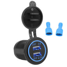 For Auto Marine Motorcycle Truck Universal Waterproof LED Light Power Socket 3.1A Outlet Adapter Dual USB Charger 12-24V 2024 - buy cheap