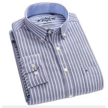 New men's stripe shirt long sleeve brand shirt chemise homme slim fit cotton shirts dress shirt 2024 - buy cheap