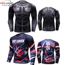 Rashguard T-shirt MMA Jiu Jusit T-shirts Men Long Sleeev Breathable Boxing jerseys Muay Thai Sauna suit King boxing mma clothing 2024 - buy cheap