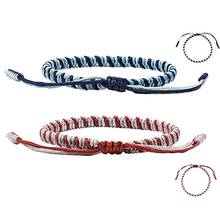 Pulseira de corda trançada ajustável de nó, artesanal, unissex, braceletes da amizade, joias de praia 2024 - compre barato