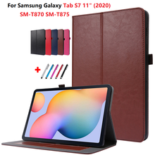 Tablet funda para samsung galaxy tab s7 caso 2020 SM-T870 SM-T875 t870 11 polegada moda flip tpu casos capa de livro tab s7 11 coque 2024 - compre barato