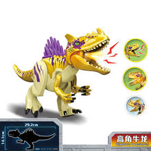 New 2021 Jurassic Dino World  Stegosaurus Carnotaurus Building Kits Bolcks Bricks Dinosaurs figures Raptor Toys  for kids gifts 2024 - buy cheap