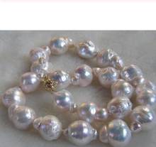 Free shipping natural freshwater white pearl necklace 14K 2024 - buy cheap