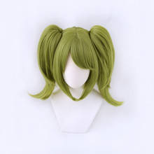 Danganronpa Monaka Green Short Ponytails Wig Cosplay Costume Dangan Ronpa Heat Resistant Synthetic Hair Monaca Towa Women Wigs 2024 - buy cheap