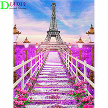 Quadrado completo/redondo diamante paisagem paris torre 5d diy pintura diamante bordado casa decoração presente ponto cruz mosaico 2024 - compre barato