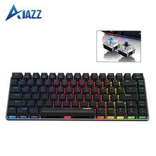 Ajazz-teclado mecânico ak33, teclado para jogos com fio, usb, 82 teclas, azul/preto, rgb/1 cor, retroiluminado, para pc gamer 2024 - compre barato