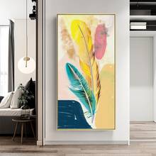 Nordic Abstract Colorful Feathers Poster Canvas Painting Posters and Prints Modern Wall Art Picture Cuadros for Living Room 2024 - buy cheap