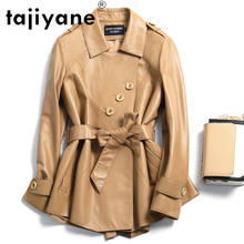 Женская кожаная куртка Tajiyane, длинное пальто из натуральной овечьей кожи, одежда для женщин, 2020, TN701 2024 - купить недорого