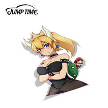 Jump Time 13cm x 8.9cm For Bowsette Anime Decal Sexy Girl Car Styling Vinyl Graphic Window Bumper Decor 3D Car Stickers 2024 - buy cheap