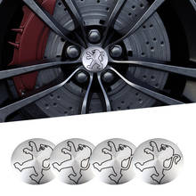4PCS 56mm Logo Emblem Badge Wheel Center Hub Cap Sticker For Peugeot 206 207 208 301 307 308 406 407 2024 - buy cheap