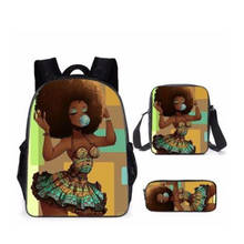 Children School Bags 3pcs/Set Afro girls backpack Black Art African Girl for Teenagers boys girls School Bagpack Kids Book Bags 2024 - buy cheap