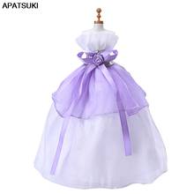 Платье для куклы Барби, белое и фиолетовое, наряды для кукол, свадебное платье принцессы, танцевальный костюм для кукол 1/6 BJD, детская игрушка «сделай сам» 2024 - купить недорого