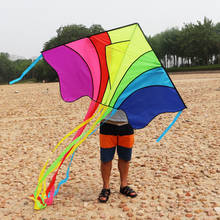 Красочные детские летающие игрушки трюк кайт серфинг треугольный воздушный змей, чтобы предотвратить повреждение детские игрушки Радужный змей длинный хвост нейлоновая сумка для отдыха на открытом воздухе для бумажного змея 2024 - купить недорого