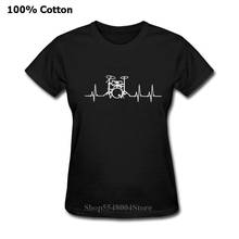 Ударные сердцебиение футболка женская мода барабанщик хип-хоп Рок музыка футболка тяжелый металл хипстер футболка забавная уличная футболка 2024 - купить недорого
