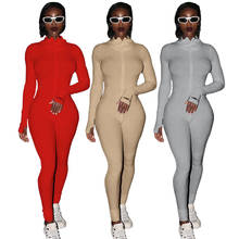 Streetwear White Knitted Sexy Bodycon Lucky Label Jumpsuit Women Overall 2022 Long Sleeve Skinny Rompers Womens Jumpsuit Female 2024 - buy cheap