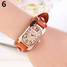 Fashion Casual WomenWatch Faux Leather Diamond Strap Band Oblong Case Quartz Wrist Watch clock women 2024 - buy cheap