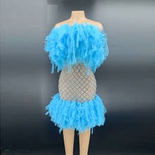 Vestido ajustado de encaje de malla sin tirantes para mujer, ropa Sexy con diamantes de imitación para fiesta, fiesta de cumpleaños y graduación 2024 - compra barato