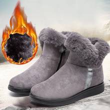 Botas de plataforma cálidas de felpa para mujer, zapatos planos de nieve antideslizantes, cómodos e informales, talla 43, Invierno 2024 - compra barato