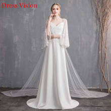 Boho Vestido De Noiva Wedding Dress Lace Long Sleeves Robe De Soiree Bride To Be атласное платье Lace-Up Sweep Train 2024 - buy cheap