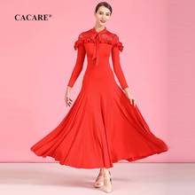 CACARE 2020 Ballroom Dance Competition Dresses Waltz Dress Standard Dance Dresses Vintage D0318 Big Ruffled Hem 2024 - buy cheap