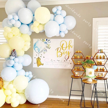 Balões de chá de bebê, guirlanda azul amarelo, globos, kit global, festa de aniversário, casamento, decoração 2024 - compre barato