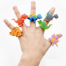 Anillo de juguete de silicona Flexible para niños, joyería de dibujos animados para dedos, regalos de fiesta, 6 uds. 2024 - compra barato
