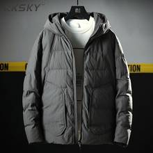 Casaco grosso de inverno masculino, jaqueta tipo parca para homens com gola virada para baixo, com bolso de-20 graus 2024 - compre barato