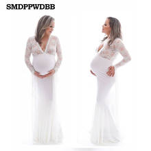 Maternity Photography Props Maternity Gown Photo Shoot Sexy Boho V-neck Bell Sleeves Maxi Long Dress Pregnancy Mermaid 2024 - buy cheap