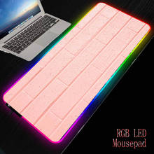 MRGBEST Pink Wall LED RGB Large Mouse Pad Xxl Gamer Desk Mouse Mat Led Mause Pad Backlit Keyboard Mice Mats Thicken 2024 - buy cheap