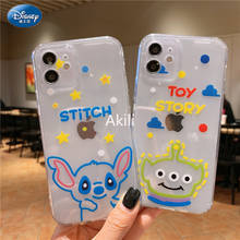 DISNEY 2021 Stitch Silicone Case for IPhone 11 12Pro Xs Max iPhone SE 2020 6 7 8 Plus Official Liquid Silicon 360 Full Cover 2024 - buy cheap