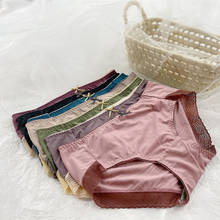 Lace Edge Panties for Women Modal Mid-waist Underwear Women Soft Thin Underpants Fashion Lingerie Comfortable Ladies' Briefs 2024 - buy cheap