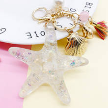 Fashion Acrylic Female Jewelry Crystal Starfish Keychain Jewelry Pendant Bag Car Simple Style Creative Women Jewelry Gift 2024 - buy cheap