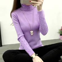 Sweater Women Autumn Winter Thick Knitted Ribbed Pullover Sweater Long Sleeve Turtleneck Slim Jumper Soft Warm Pull Femme 2024 - buy cheap