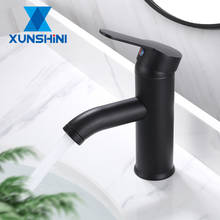 XUNSHINI Stainless Steel Basin Faucets Matt Black Bathroom Sink Washbasin Tap Single Hole Hot&Cold Water Mixer Tap 2024 - buy cheap