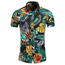 45KG-120KG Tropical Plant Print Summer Cool Beach Hawaiian Short-sleeved Shirt 4XL 5XL 6XL 7XL 2024 - buy cheap