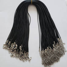 Cuerda de cera negra de 1,5 MM con cierre de langosta, cordón colgante de joyería de buena calidad, venta al por mayor, 50 unids/lote 2024 - compra barato