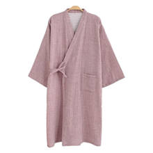Camisola japonesa masculina de algodão, roupão de dormir, camisola para homens 2024 - compre barato