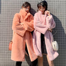 Winter Coat Women hairy Fur Coat Standing collar Oversize Faux Fur Coat Thick Warm High Quality Overcoat Women Winter Fur jacket 2024 - buy cheap