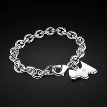 Pulseira de prata esterlina 925, com pingente de cachorro, bracelete de prata para presente de aniversário da eternidade, estiloso de prata 2024 - compre barato
