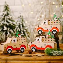 Santa Claus Snowman Wooden Car Ornament Christmas Decor for Home Xmas Gifts Toys Table Decor Navidad 2020 New Year 2021 2024 - buy cheap