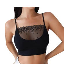 Top women de peito sexy feminino, sutiã de renda sem costura íntima, envoltório top para mulheres, camisola com alça fina 2024 - compre barato